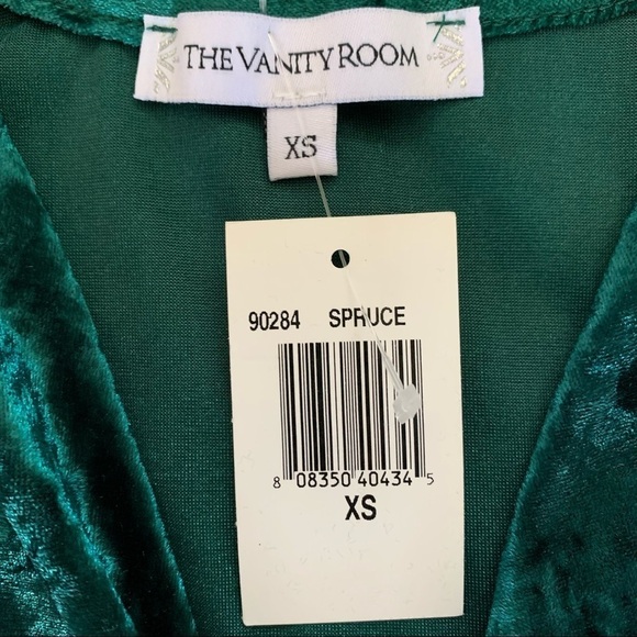 The Vanity Room NWT Nordstrom’s Crushed Velvet Faux Wrap Dress Size XS - Picture 7 of 12